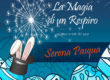 Fondo della Magia con uova e scritta serena pasqua